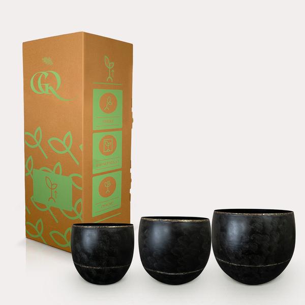 Pot - Zwart - Belia vintage black - set van 3