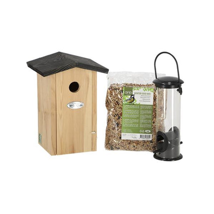 Kit Mésange bleue - Nichoir et nourriture pour oiseaux - Accessoires de jardin