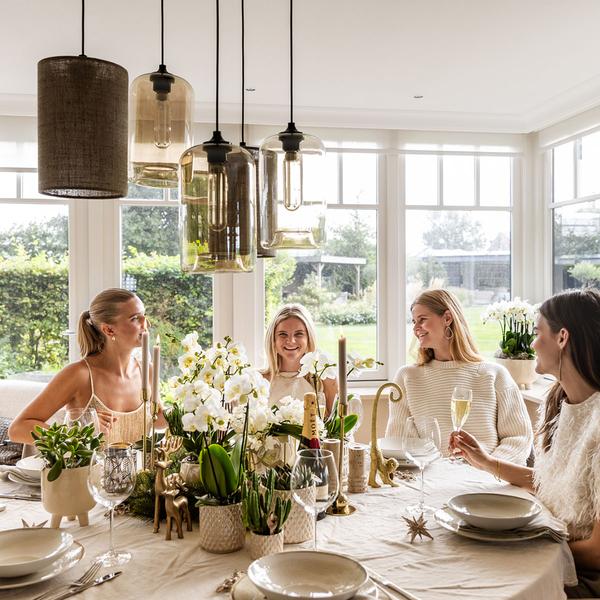 Set planten + sierpotten voor tafelaankleding diner - Ø9cm & Ø6cm | bloeiende kamerplanten