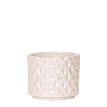 Kolibri Home | Doniczka dekoracyjna z perłą diamentową - Trawertyn - Ø6 cm