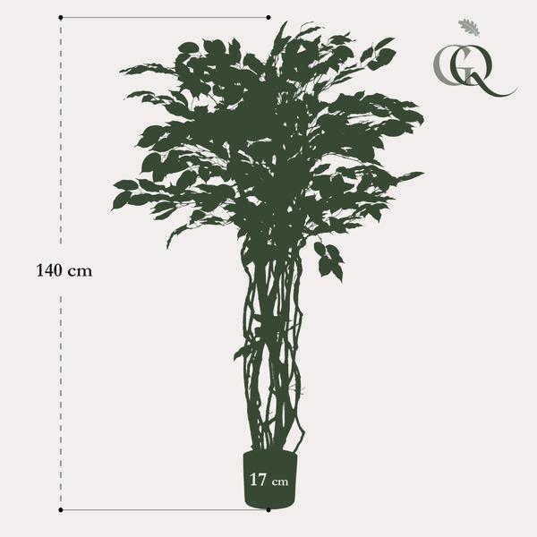 Kunstplant - Ficus liana  - Vioolbladplant - ↕140cm
