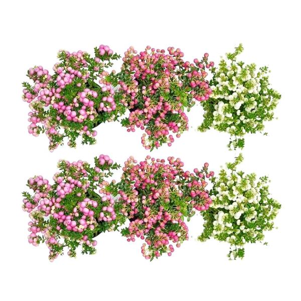 Pernettya mucronata mix - 2x parelbes wit - 2x rood - 2x roze - ↕20cm - Ø12cm - 6x