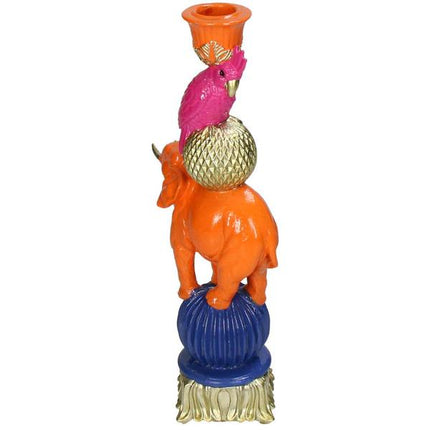 Bougeoir - Éléphant orange ↑ 26 cm