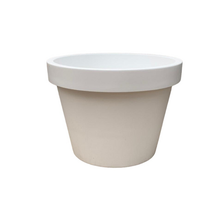 Lira White – D65 x H58 – Weißer Pflanzkübel