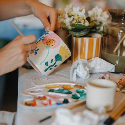 Kolibri Creatives | Kit de peinture pour décorer 4 pots de fleurs et orchidées | Pour 4 personnes | Débutant