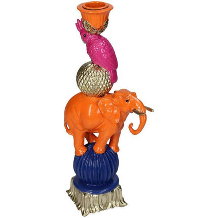 Bougeoir - Éléphant orange ↑ 26 cm