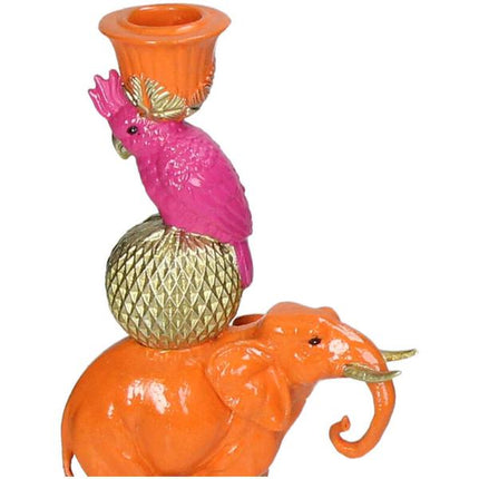 Bougeoir - Éléphant orange ↑ 26 cm