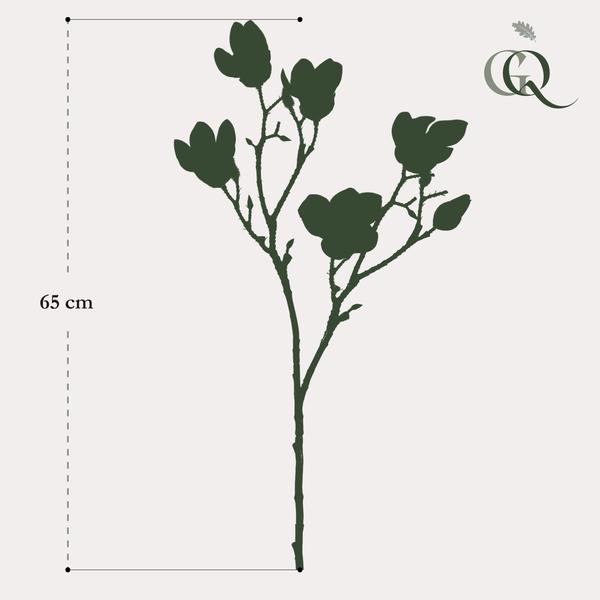 Kunstbloemen - Magnolia bloem Roze 8x - ↕65cm