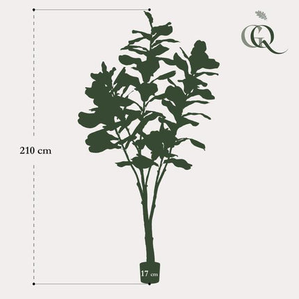 Sztuczna roślina Ficus Lyrara - Tytoń - ↕210cm - Ø17cm