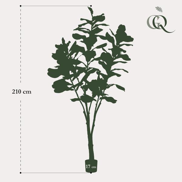 Kunstplant - Ficus Lyrara - Tabaksplant - ↕210cm - Ø17cm