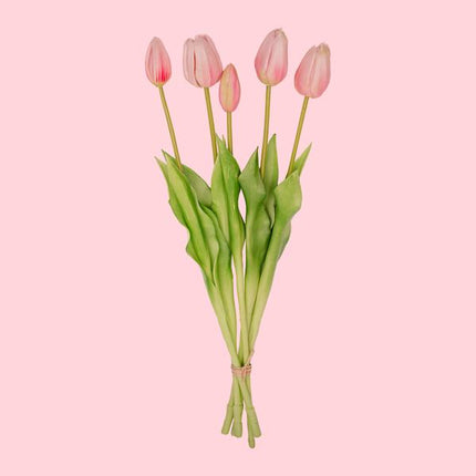 Wazon Strawberry Girl + 10x Real Touch Pink Tulip