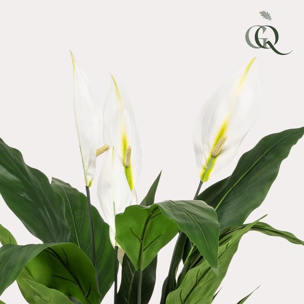 Kunstplant - Spathiphyllum - Lepelplant - ↕90cm - Ø15cm