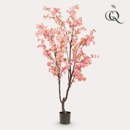 Sztuczna roślina Prunus - Kwiat Wiśni - Różowy - ↕210 cm