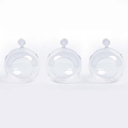Glass Christmas bauble - Set of 3 - Transparent with hook - D10.5 H8 cm - Christmas