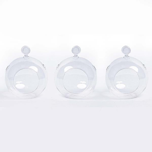 Glasjulekugle - Sæt med 3 - Transparent med krog - D10,5 H8 cm - Jul