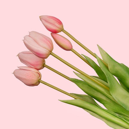 Wazon Strawberry Girl + 10x Real Touch Pink Tulip