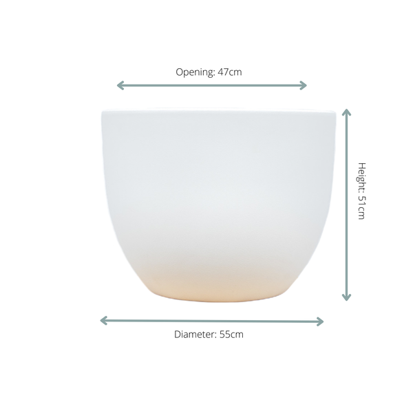 Vaso Eggy White - ↕43cm - Ø55cm
