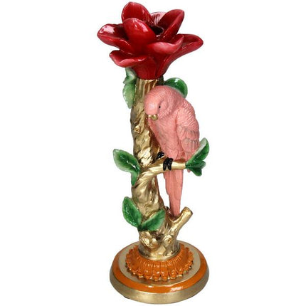 Bougeoir - Perroquet rose ↑ 26 cm - Décoration intérieure