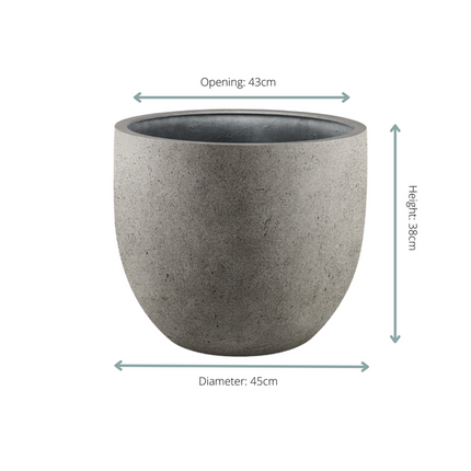 Pot Grigio New Egg Natural Concrete - D45 x H38 - Luca Lifestyle | Jardinière aspect béton