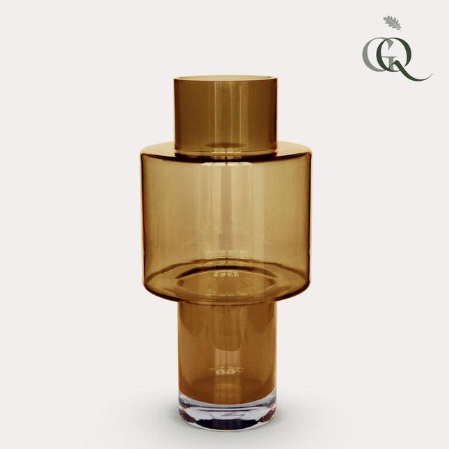 Vaso da fiori in vetro Juba, misura M - H40 W20 - Cognac