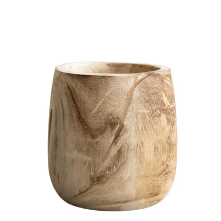 Pot - Light brown wood - Pia pot - M - H25 - W23 - Plant pot