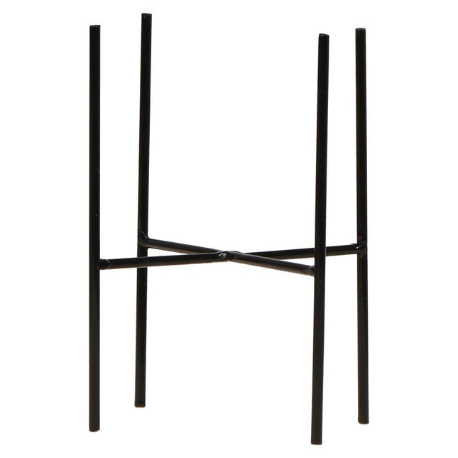Kolibri Home | Soporte para plantas - Soporte elevado de metal negro para plantas - Ø12cm