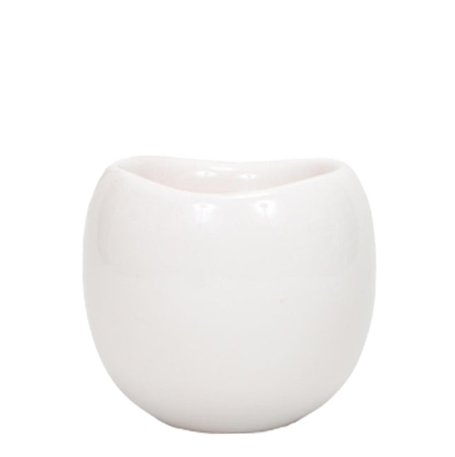 Kolibri Home | Maceta tipo cuenco - Maceta decorativa de cerámica blanca - Ø9cm