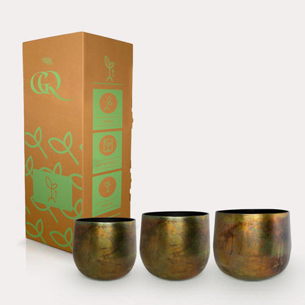 Pot - Koper - Elisa vintage green - set van 3
