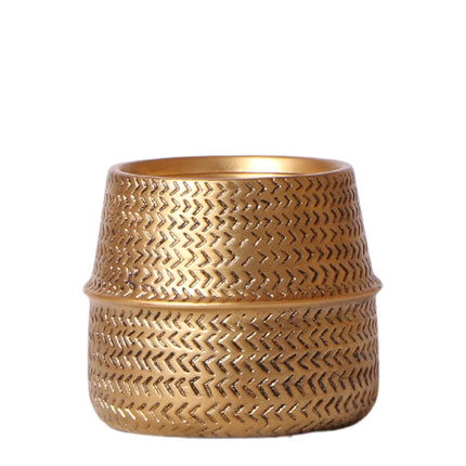Kolibri Home | Groove flower pot - Gold ceramic decorative pot - pot size - Ø9cm