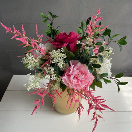 Fiori artificiali - Bouquet L - Rosa brillante - ↕80cm