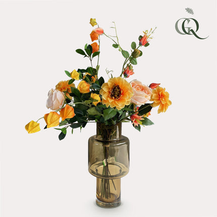 Fleurs artificielles - Bouquet L - Joli orange - ↕80cm
