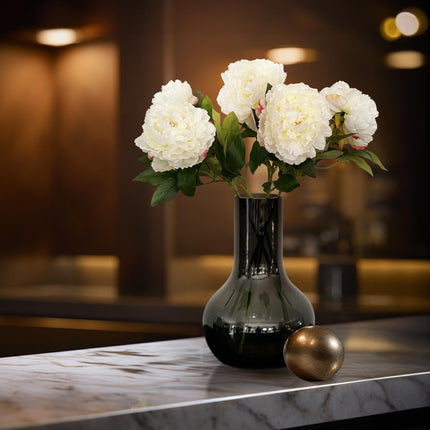 Kunstbloemen Solo - Crème - Peonies - 5x - ↕65cm