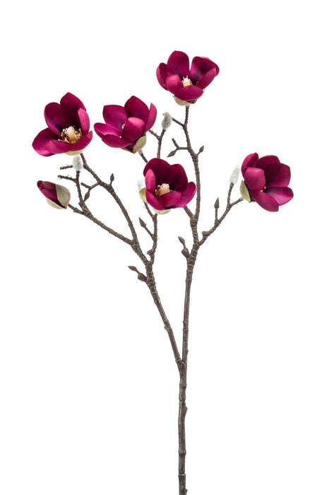 Kunstbloemen - Magnolia bloem Paars 8x -↕65cm
