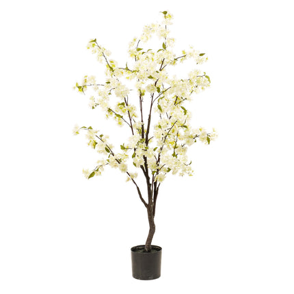 Kunstig kirsebærblomstplante - Hvid - ↕135 - Ø14cm