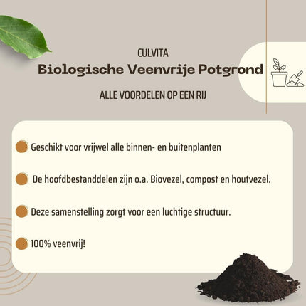 Culvita – Torffreie Bio-Blumenerde 40 Liter – Blumenerde für Zimmer- und Gartenpflanzen – inklusive Bio-Dünger