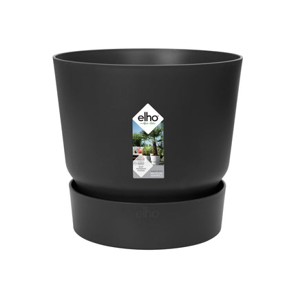 Elho Greenville Round Black Pot - D14 x H13 - Planter