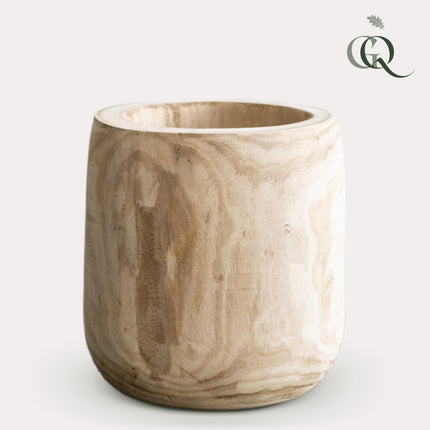 Pot - Light brown wood - Pia pot - L - H31 - W29 - Plant pot
