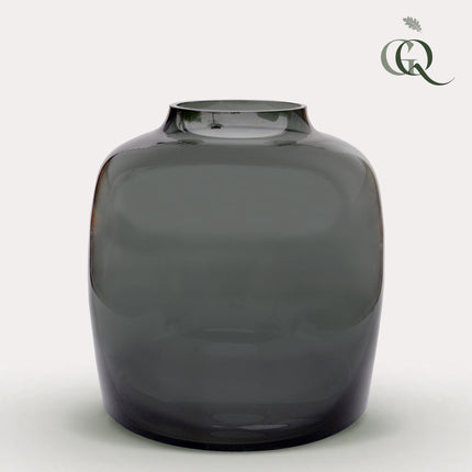 Vase à fleurs en verre - M - H25 L25 - Bartica - Gris