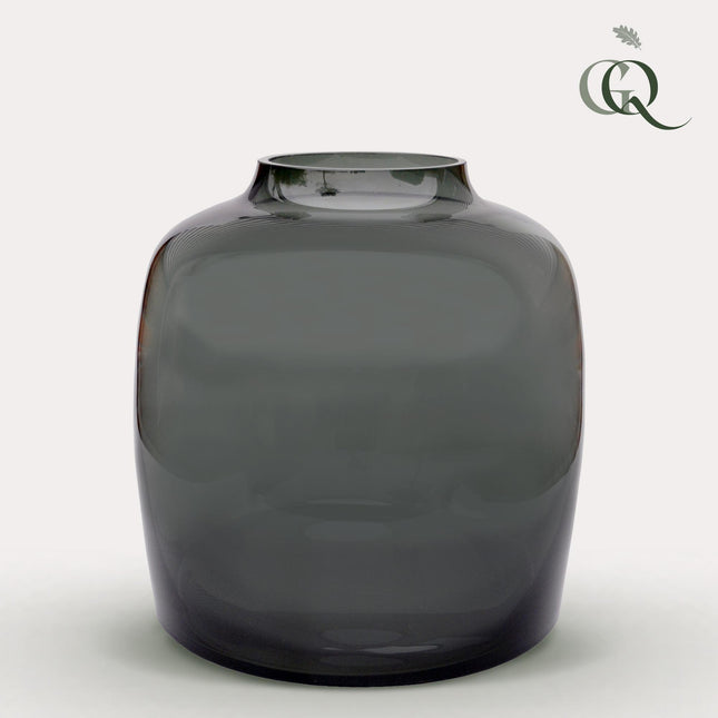 Vaso da fiori in vetro - M - H25 L25 - Bartica - Grigio