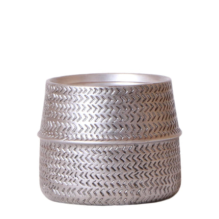 Kolibri Home | Groove flower pot - Golden ceramic decorative pot - Ø9cm