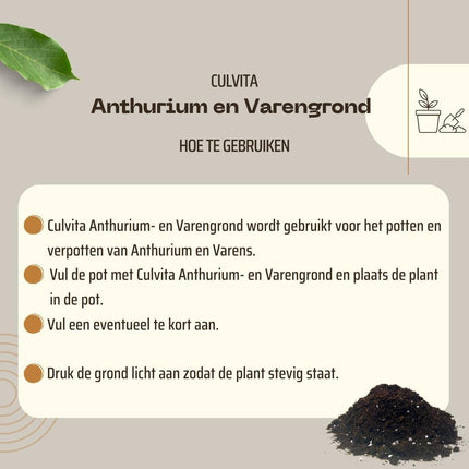 Culvita - Anthurien- und Farnerde 5 Liter - Blumenerde geeignet für Anthurien und Farne