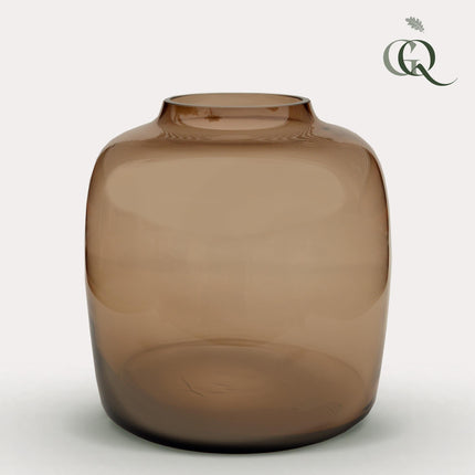 Vase à fleurs en verre - M - H25 L25 - Bartica - Taupe