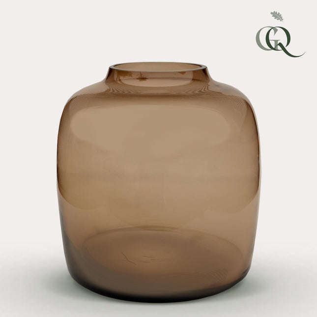Vaso da fiori in vetro - M - H25 L25 - Bartica - Tortora