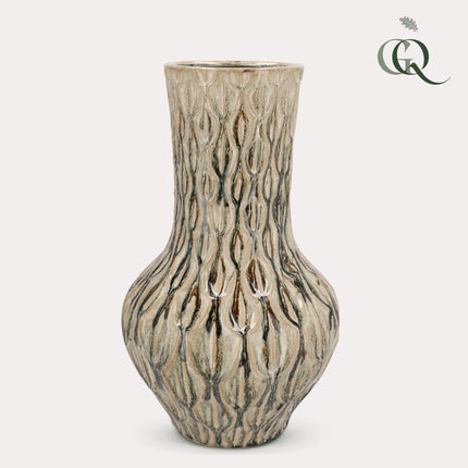 Vase en pierre M - H39 L23 - Vert Boa
