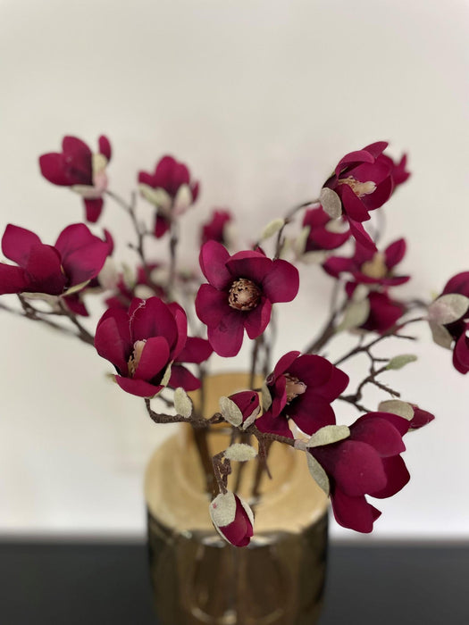 Kunstbloemen - Magnolia bloem Paars 8x -↕65cm