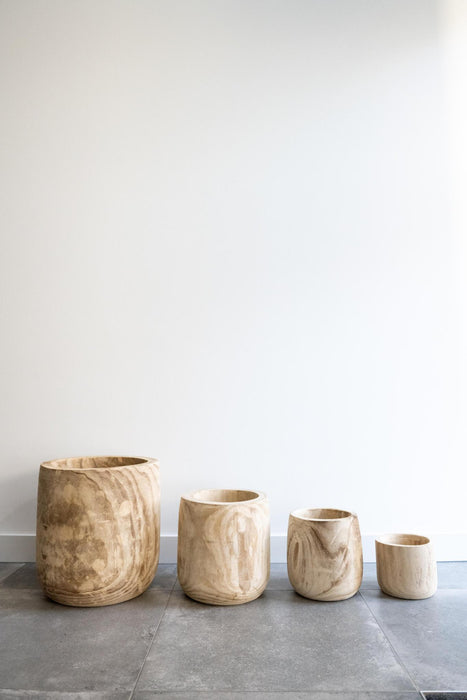 Pot - Hout lichtbruin - Pia pot - XL - H42 - W40 - Plantenpot