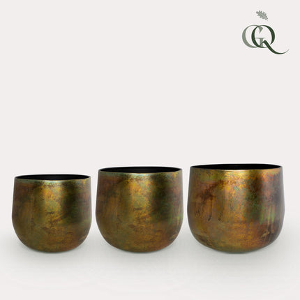 Pot - Koper - Elisa vintage green - set van 3