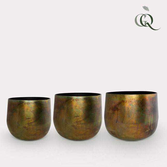 Pot - Koper - Elisa vintage green - set van 3