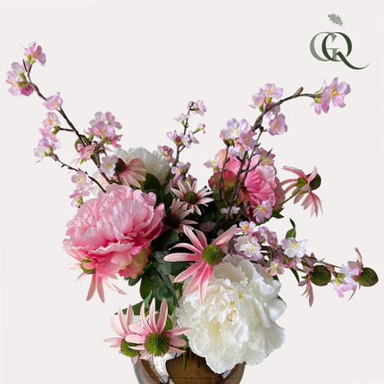 Fleurs artificielles - Bouquet L - Rose Été - ↕80cm
