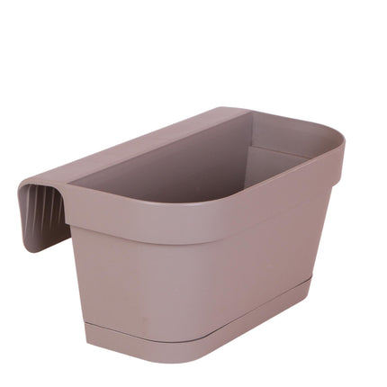 Kolibri Home | Plastic balcony planter taupe with hanging system - 36 cm wide